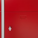 Vestiaire Multicases 5 cases rouge, zoom fermeture casier